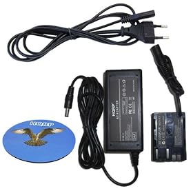 HQRP Adaptateur Secteur avec un coupleur compatibles avec ACK-E2, Canon EOS 5D, EOS 10D, EOS 20D, EOS 20Da, EOS 30D, EOS 40D, EOS 50D, EOS D30, EOS D60, EOS Digital Rebel / EOS 300D DIGITAL / EOS Kiss Appareil Photo Num�rique avec un sous-verre HQRP