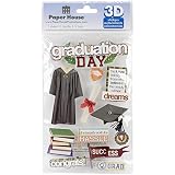 Paper House Productions STDM-0189E 3D Cardstock Stickers, Graduation Day (3-Pack)