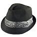 New Linen Cotton Stingy Brim 3 Pleat Fedora Hat Cap Black Small - Medium