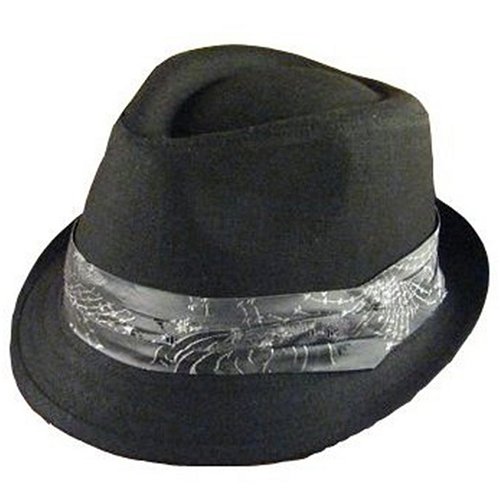 New Linen Cotton Stingy Brim 3 Pleat Fedora Hat Cap Black Large - Extra Large