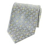 Silver & Gold Diamond Pattern New Silk Necktie