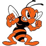 Fighting Bee Temporary Tattoos (Standing) Orange