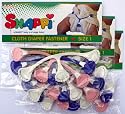 Snappi Cloth Diaper Fasteners - Pack of 9 (3 Pink, 3 Purple, 3 White)