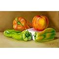 Green Peppers Canvas Wall Art - 18x28"