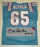 Elvin Bethea Houston Oilers NFL Autographed Throwback Jersey HOF 03 Inscription