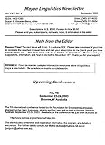 Mayan Linguistics Newsletter
