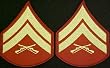 Gold on Red USMC Chevrons - Corporal - Male