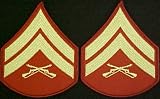 Gold on Red USMC Chevrons - Corporal - Male
