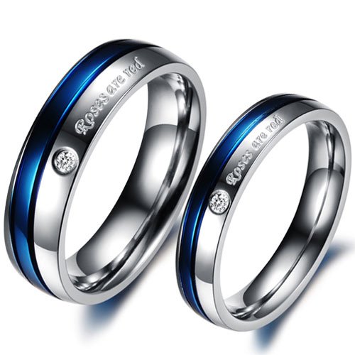 リング2個セット/ステンレス製/ペアリング/ラッピング資材付/指輪/ペア/ピンキーリング/シルバー/ブルー/青/ライン/ストーン/刻印/メッセージ(jpsr7-m-jpsr8-g) リング2個セット/ステンレス製/ペアリング/ラッピング資材付/指輪/ペア/ピンキーリング/シルバー/ブルー/青/ライン/ストーン/刻印/メッセージ(jpsr7-m-jpsr8-g)