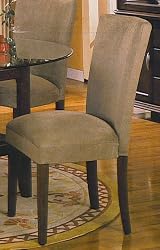 4 "new" Parson Chairs With Cherry Legs & Microfiber Cover