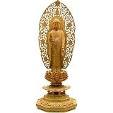 舟阿弥陀如来(浄土宗) 白檀製 4.5寸(高さ30cm×巾11.5cm)◆仏壇用のご本尊仏像、木彫仏像