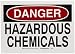 Brady 84398 10" Height, 14" Width, B-302 High Performance Polyester, Black And Red On White Color Chemical And Hazardous Materials Sign, Legend "Danger, Hazardous Chemicals"