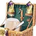 Wine & Cheese Picnic Basket Napa Willow Set For 2 in Green/Grapes (215-19-123) by Picnic Time