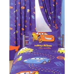 Disney Cars Curtains Racing Track Design 54" Drop