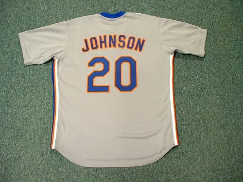 HOWARD JOHNSON New York Mets 1987 Majestic Cooperstown Throwback Away Baseball Jersey, MEDIUM