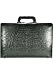 Black / Gold - Belly Skin Attaché Case - Genuine Alligator Skin Leather
