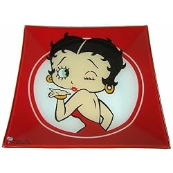Betty Boop Glass Plate Blowing Kiss Style - 10.5 Inches