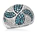 Blue Diamond Fashion Ring 1 Carat (Ctw) 14K White Gold Ring