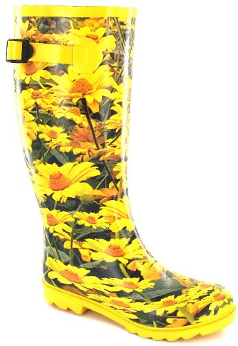 Yellow Daisy Funky Wellies
