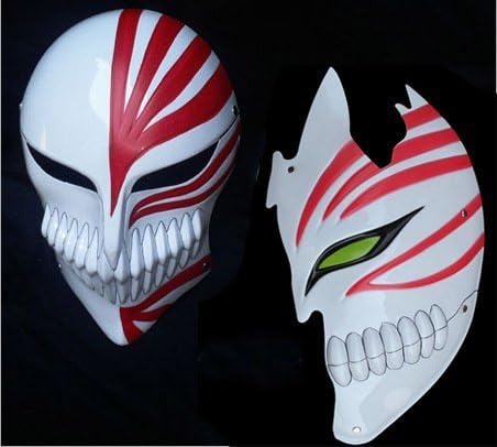 Onebest 2 Pcs Bleach Kurosaki Ichigo Bankai Hollow Mask Full and Half Props