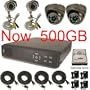 USA Security Store --- CCTV 2 CCD Day/Night Vision Color Bullet Cameras, 2 CCD Day/Night Vision Color Dome Cameras with 4 CH Security Surveillance DVR System Built-in 500GB HDD, Included 4x65FT video cables and Power Supplies KIT