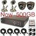 USA Security Store --- CCTV 2 CCD Day/Night Vision Color Bullet Cameras, 2 CCD Day/Night Vision Color Dome Cameras with 4 CH Security Surveillance DVR System Built-in 500GB HDD, Included 4x65FT video cables and Power Supplies KIT