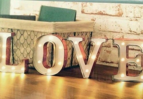 Home Collections Metal LED Red LOVE Marquee Sign with Built In Timer