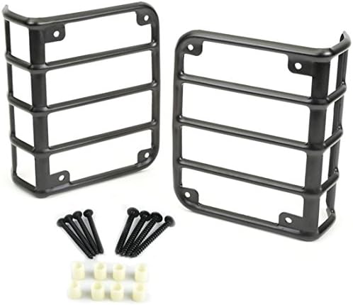 Moalupar 2pcs Car Tail Lamp Tail light Cover Trim Guards for Jeep Wrangler JK Sports,Sahara,Freedom &amp; Rubicon 2 Door &amp; Unlimited 4 Door 2007-2016 (matte black)