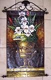 IMAGE OF Original Hand-painted Oil Painting on Canvas Iron Rod Style Tapestry 41x24