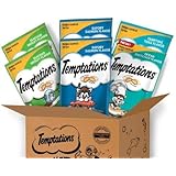 TEMPTATIONS Classic Treats for Cats Seafood Lovers 3 Ounces (6-Pouch Variety Pack)