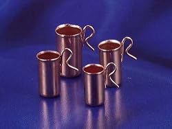 Set of 4 Miniature Copper Kitchen Measuring Cups