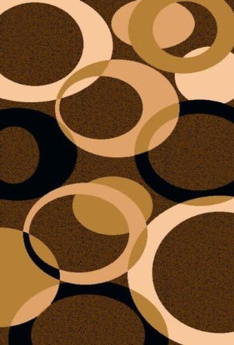 NEW Circles Modern Design Brown Area Rug Carpet 5X8