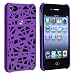Snap-on Case compatible with Apple® iPhone ® 4 / 4S , Dark Purple Bird Nest Rear
