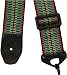 Gear 1 Music 2'' Webbed Nylon Value Strap for Acoustic Guitar - Green, Red and Yellow (w/ Gear 1 Music Guitar Pick)