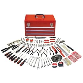 Apollo Precision Tools DT6803 297 Piece Mechanics Tool Kit in Three Drawer Steel Tool Box by Apollo