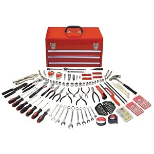 Apollo Precision Tools DT6803 297 Piece Mechanics Tool Kit in Three Drawer Steel Tool Box by 