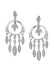 14k White Gold 0.39 Ctw Diamond Chandelier Earrings