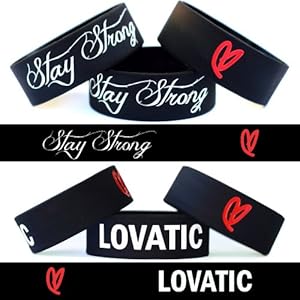 Set of 2 Wristbands: Lovatic and Stay Strong Bracelets