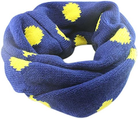 Dimore Kid's Infinity Neck Warmer in Soft Fashionable Wave Point Scarves for the Winter Gift (blue)