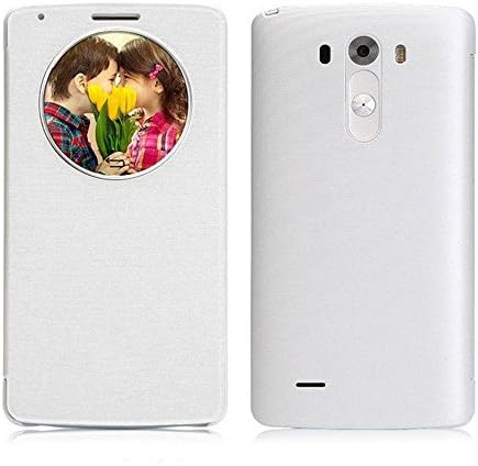 Bestpriceam (TM) New Hot Fshion Quick Circle Window Leather Flip Case Cover for LG G3 D850 D851 D855 F460 (White)