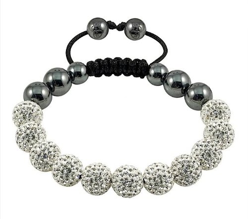 SHAMBALLA CRYSTAL DISCO BALL FRIENDSHIP BEAD BRACELET[White W/O String]