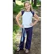 Bella Girls' Cotton Rib Tee w/ Contrast Cap Sleeve