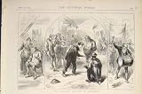Review Old-print  / LABOURERS LOCK-OUT NEWMARKET LONDON PRINT 1874
