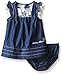 Calvin Klein Baby-Girls Dark Chambray Dress with Panty, Blue, 0-3 Months