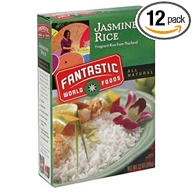 Fantastic World Foods Jasmine Rice, 12-Ounce Boxes (Pack of 12)