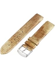 Philip Stein Watch Bands-Strap 1-LTG 18mm Gold Lizard Teju Print Patent Strap Watch