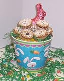 Gourmet Food : Scott's Cakes 1 lb. Linzer Cookies in a Blue Bunny Pail with Jelly Beans and Milk Chocolate Bunny