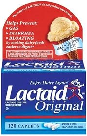 Lactaid Caplets, Lactase Enzyme Supplement, 120-Count Box