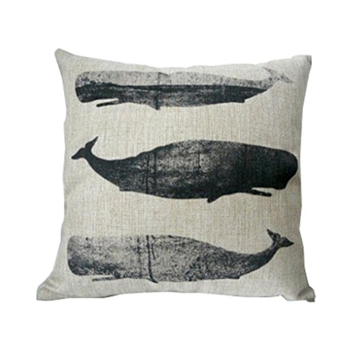 Hatop Sea Animal Pillow Case Sofa Waist Throw Cushion Cover Home Decor (I)