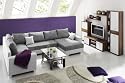 Sofa Comfort Weiss Strukturstoff Couch mit Kissen und Schlaffunktion
